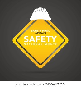 National safety month is celebrated every year in June to remind us the importance of safety and awareness of our surroundings. Vector illustration