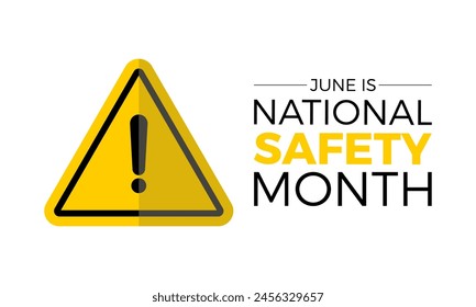 National Safety Month emergency awareness vector illustration. Accident safety prevention vector template for banner, card, background.