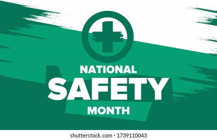 National Safety Month June Annual Monthlong Stock Vector (Royalty Free ...