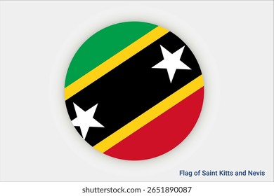 Bandeira nacional de São Cristóvão e Névis. Bandeira de São Cristóvão e Neves. América do Norte. Ilustração em 3D.