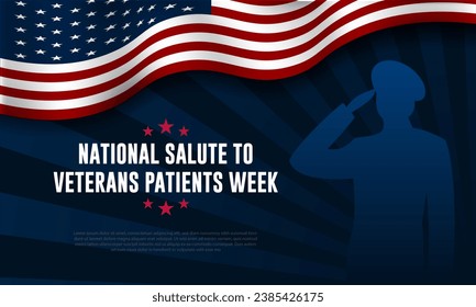 National Salute To Veterans Patients Week Background Vector Illustration