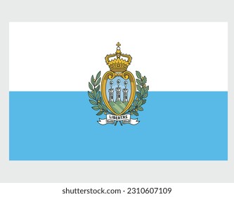 National San marino flag, official colors and proportion correctly. National San marino flag. Vector illustration.