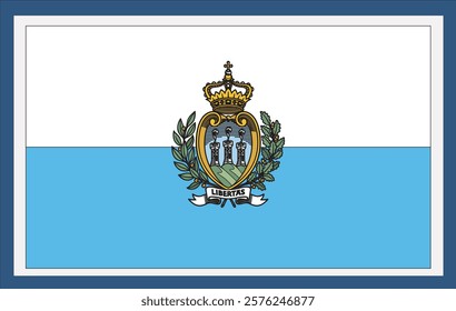 National San Marino flag, official colors and proportion correctly. National San Marino flag. Vector illustration. San Marino flag vector icon, simple, flat design for web or mobile app.