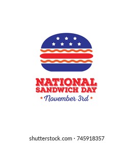 National Sandwich Day Poster Burger Red and Blue