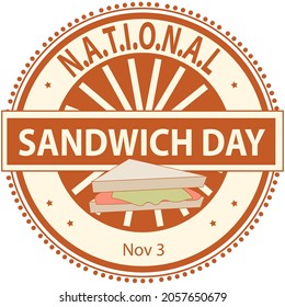 National Sandwich Day Sign and Badge