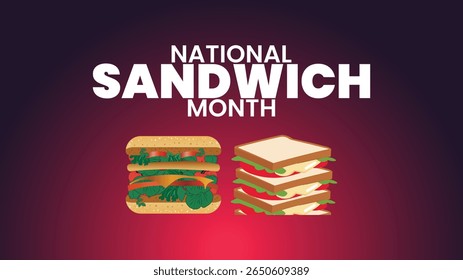 National Sandwich Month Designs, Delicious Food Art and Vector Graphics