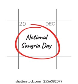 National Sangria Day, December 20 - calendar date.