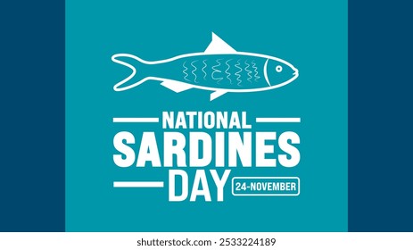 National Sardines Day background or banner design template is observed every year in November. Holiday concept. Template for card, poster, placard, template.