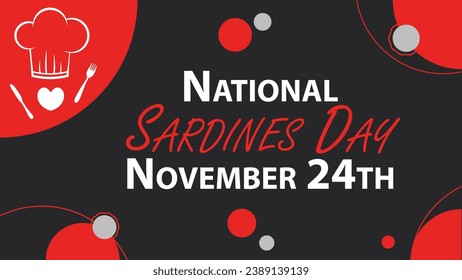 National Sardines Day vector banner design. Happy National Sardines Day modern minimal graphic poster illustration.
