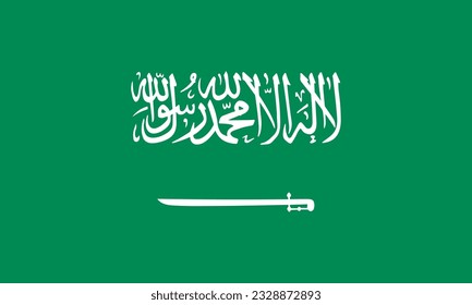 National Saudi Arabia flag, official colors, and proportions. Vector illustration. EPS 10 Vector. 