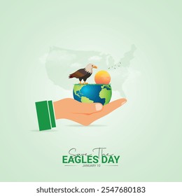 National Save the Eagles Day, Eagles Day creative design for social media post,