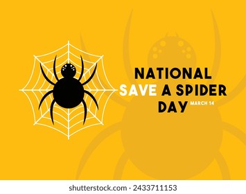 National Save a Spider Day. March 14. Eps 10.