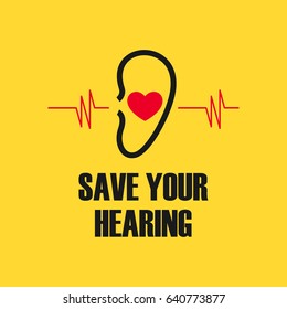 National Save Your Hearing Day. Suitable for greeting card, mug, campaign advertise, poster and banner. Vector Illustration
