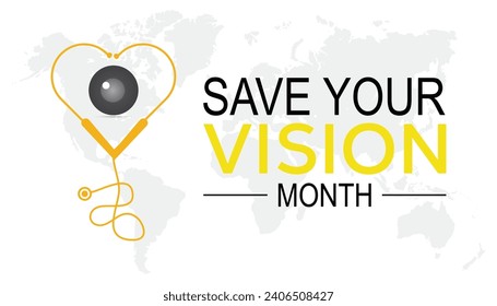 National Save your vision month is observed every year in March. Holiday, poster, card and background vector illustration design.