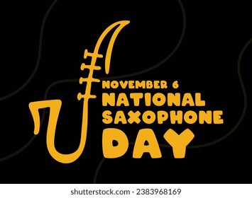 National Saxophone Day. November 6. Eps 10.