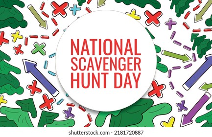 National Scavenger Hunt Day. Design suitable for greeting card poster and banner