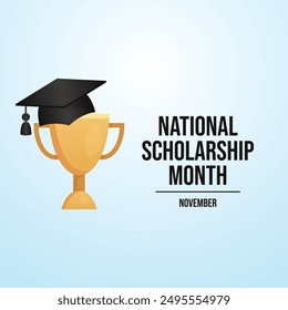 National Scholarship Month vector design template good for celebration usage. National Scholarship design. flat design. eps 10. 