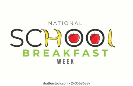 Nationale Schulfrühstückswoche. Hintergrund, Banner, Karte, Poster, Vorlage. Vektorgrafik.