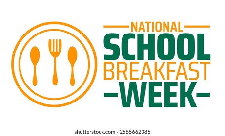 National school breakfast week background banner or poster design template. observed every year in March. Holiday concept. Use to any Template, card, poster, placard, template.