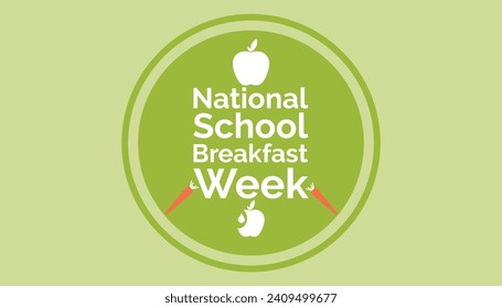National School breakfast Week is observed every year in March. Holiday, poster, card and background vector illustration design.