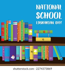  National School Librarian Day. Design suitable for greeting card poster and banner