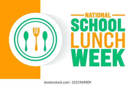 National School Lunch Week background or banner design template is observed every year in October. Holiday concept. Template for card, poster, placard, template. eps 10