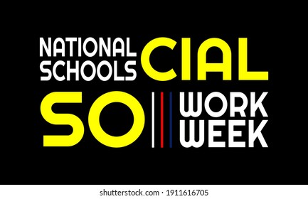 National Schools Social Work Week Vector Illustration. Suitable For Greeting Card Poster And Banner