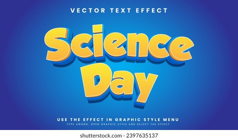 National science day 3d editable text effect in modern trend style