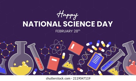 National Science day background design with science stuff - Shutterstock ID 2119047119