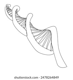 Día Nacional de la Ciencia. Dibujo continuo de una línea de ADN. Se puede utilizar para el logotipo, emblema, presentación de diapositivas y Anuncio. Ilustración con Plantilla de cita