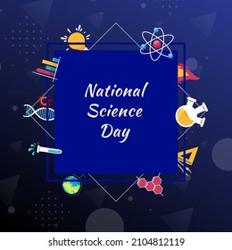 National Science Day Design. with all the science elements and icons. Science Day background vector illustration