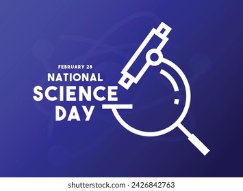 National Science Day. February 28. Gradient background. Poster, banner, card, background. Eps 10.