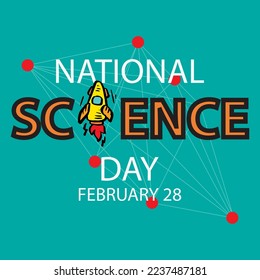 National science day greeting card concept.