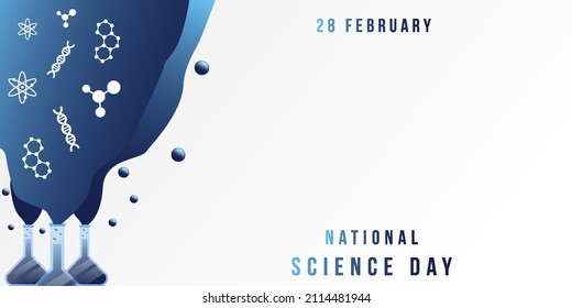 national science day illustration background with copy space