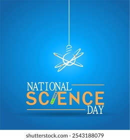 El Día Nacional de la Ciencia se celebra el 28 de febrero. Esta es una Ilustración vectorial para Anuncios, cabeceras y afiches destinados a fomentar la conciencia educativa y científica.