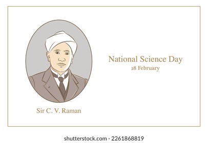 national science day poster design vector line drawing