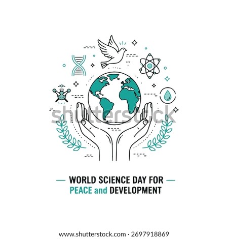 National science day vector logo design template
