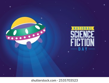 Diseño de fondo del Día Nacional de la Ciencia con Elementos espaciales, de fantasía y ciencia ficción. Perfecto para crear carteles y elementos visuales de eventos.