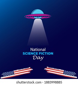 National Science Fiction Day. January 2. Holiday concept. Suitable for greeting card poster and banner. Vector Illustration
