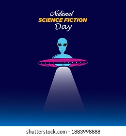 National Science Fiction Day. January 2. Holiday concept. Suitable for greeting card poster and banner. Vector Illustration