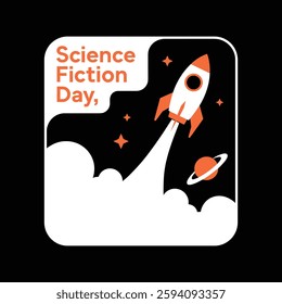 National Science Fiction Day Poster Design Illustration.