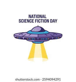 National Science Fiction Day Poster Design Illustration.