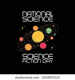 National Science Fiction Day Poster Design Illustration.