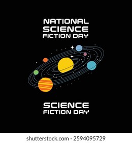 National Science Fiction Day Poster Design Illustration.