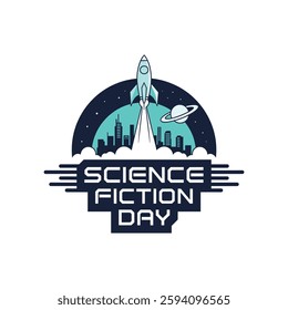 National Science Fiction Day Poster Design Illustration.