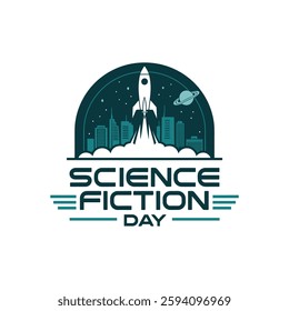 National Science Fiction Day Poster Design Illustration.