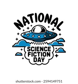 National Science Fiction Day Poster Design Illustration.