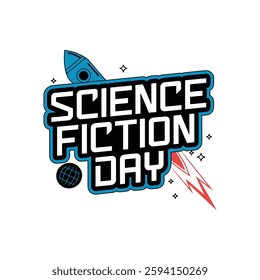 National Science Fiction Day Poster Design Illustration.