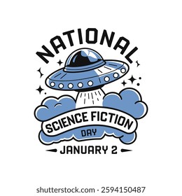 National Science Fiction Day Poster Design Illustration.