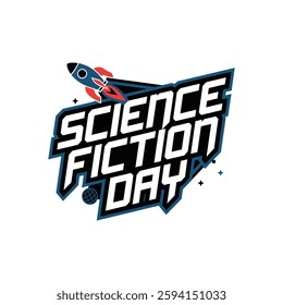 National Science Fiction Day Poster Design Illustration.